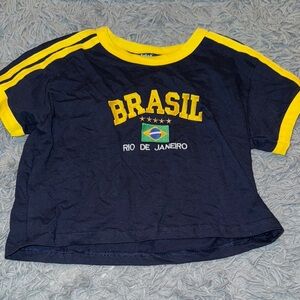 Kids Brasil Navy and Yellow T-Shirt